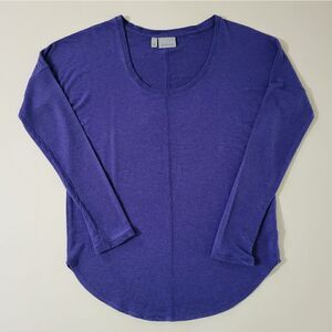 Athleta Purple Ahimsa Scoopneck Long Sleeve Pullover Top